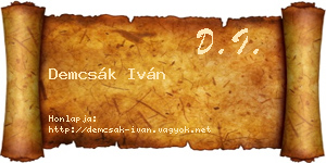 Demcsák Iván névjegykártya
