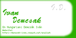 ivan demcsak business card